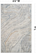 Rugshop Marble Swirl Distressed Gray Area Rug 6' 6" x 9' Ideal - Image 2