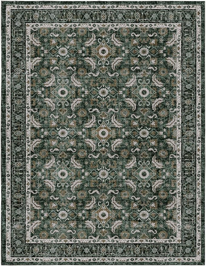 WITSHOCK Living Room Area Rugs 5x8: Soft Non-Slip Backing Washable Rugs Vintage - Image 7