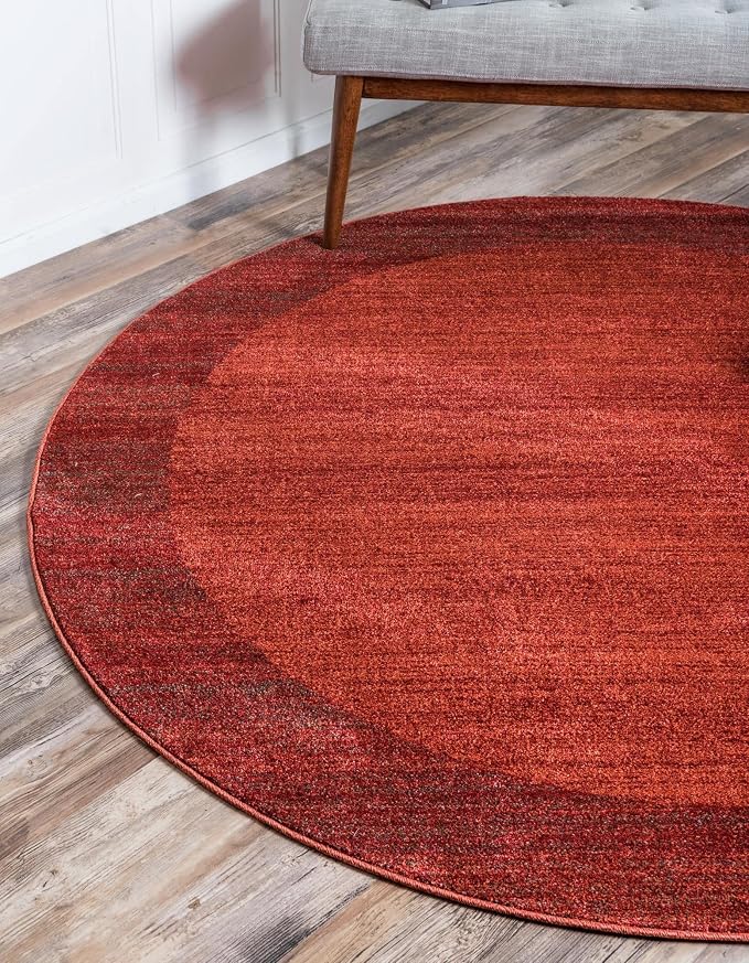Rugs.com Angelica Collection Rug – 6 Ft Round Terracotta Medium Rug Perfect by Rugscom