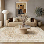 HUGEAR Machine Washable Area Rugs 5x7 Vintage Beige Brown Living Room Bedroom - Image 2