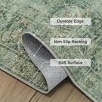 Fmfunctex 2x6 Runner Rug Green Vintage Neutral Washable Distressed Oriental Non - Image 5