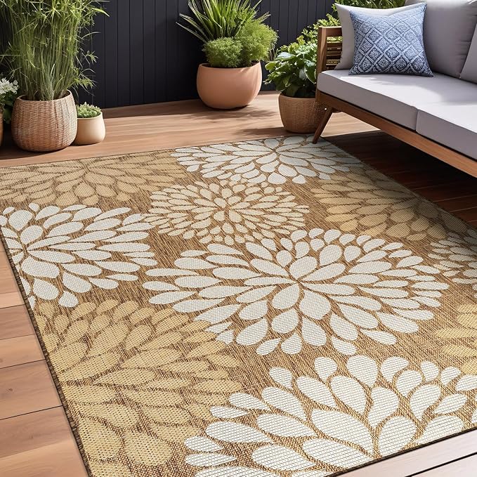 Beverly Rug Outdoor Rug 9x12 Modern Exotic Tropical Leaf Area Rugs - Image 3