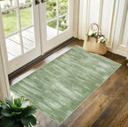 Hunter Green Modern Rug for Bedroom Non Slip Washable 3 x 5 Area Rug for - Image 5