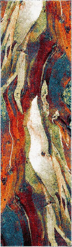 SAFAVIEH Glacier Collection 2'3" x 10' Red/Green GLA126Q Modern Abstract - Image 2