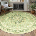 Area Rugs 6ft Washable Non-Slip, Floral Vintage Distress Print Pattern by RELEANY