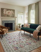 Loloi Rifle Paper Co. Rosa Collection RSA-01 Ivory 2'-6" x 9'-6" Runner Rug by Loloi