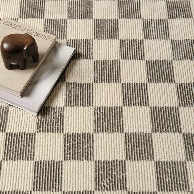 Revival Rugs Gambit 6'7"x9' Checkered Rug Washable Area Rug - Image 3