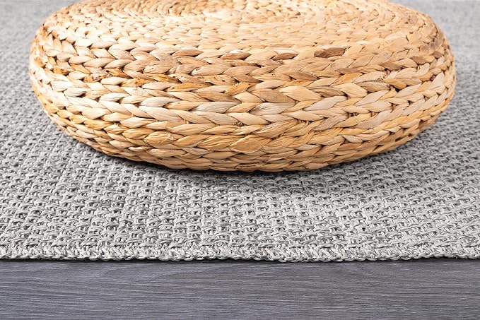 CAMILSON Easy Jute Rug 4x6, Indoor Outdoor Gray Color Farmhouse Area Rugs - Image 8