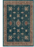 RUGGABLE Washable Vintage Area Rug – Verena Teal Blue 6x9, Stain-Resistant by RUGGABLE