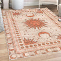 Ambesonne Sun and Moon Decorative Rug, Bohemian Artwork Design of Crescent by Ambesonne