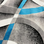 Persian Rugs 2305 Turquoise White Swirlss 2'2 x 7'4 Runner Modern Abstract Area - Image 5