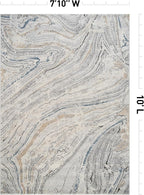 Rugshop Marble Swirl Distressed Gray Area Rug 7' 10" x 10' Ideal - Image 2