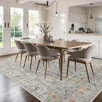 Washable Living Room Rug: 9x12 Boho Floral Soft Area Rug - Image 7