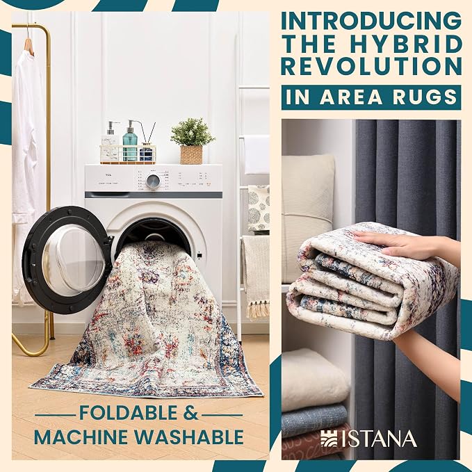 Istana Hallway Runner Rug 2x8 – Multi Colors Entryway Rug -Silk's Soft Touch - Image 3
