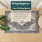 Istana 2x3 Rug - Dark Grey Blue/Rose Mauve Bedroom Rug - Kid & Pet Friendly 2x3 - Image 6