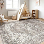 10x14 Area Rugs Living Room: Washable Boho Large Neutral Vintage Soft Rug Stain - Image 5