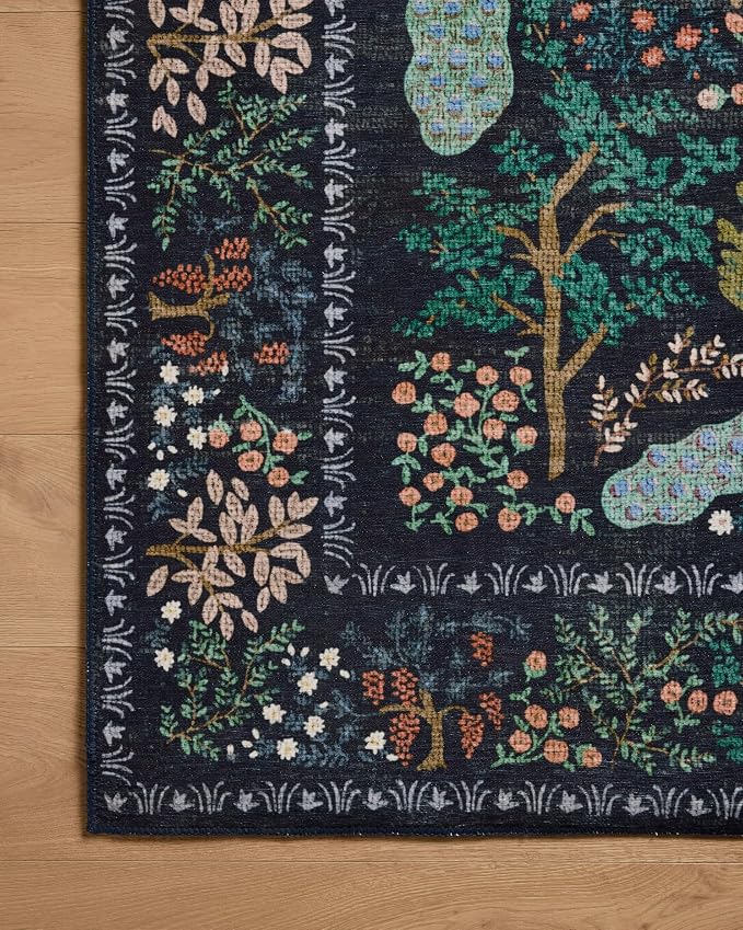 Loloi Rifle Paper Co. Canopy Collection CNP-05 Charcoal 2'-0" x 3'-0" Accent Rug - Image 4