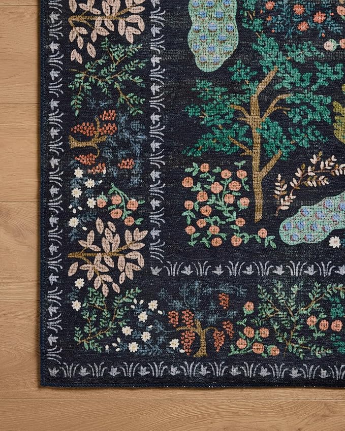 Loloi Rifle Paper Co. Canopy Collection CNP-05 Charcoal 3'-9" x 5'-9" Accent Rug - Image 4