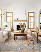 Loloi Loren Collection LQ-15 Terracotta/Sky 7'-6" x 9'-6" Area Rug - Image 3