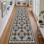 Classic Geometric Runner Rug, Greek Key Print Runners Rugs, Vintage Moroccan - Image 3