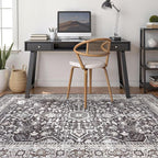 Black Rug Living Room Rugs: 10x14 Washable Boho Large Vintage Moody Soft - Image 7