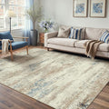 5x7 Area Rug Washable Beige Brown Abstract Living Room Carpet Non Slip Modern by PureCozy