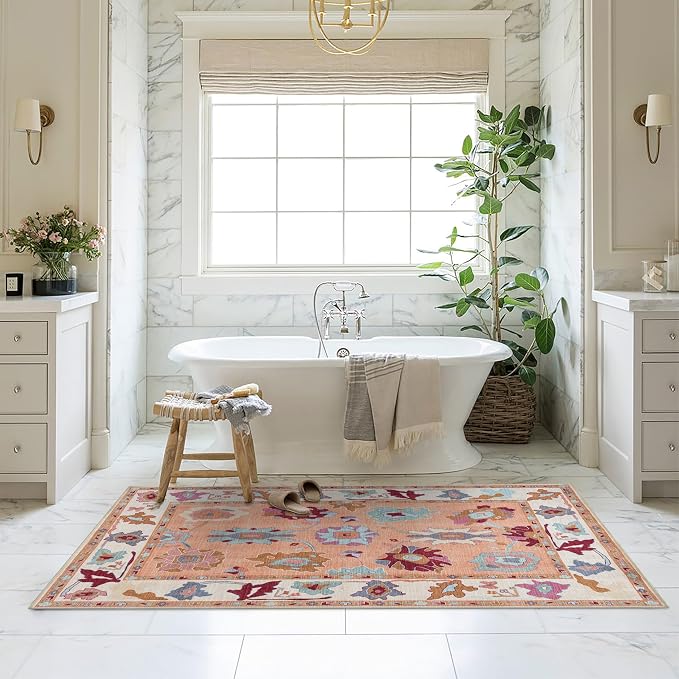 Fame Living Orange Oushak Rug, Large Area Rugs - Image 9
