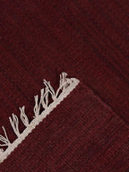 Rugsotic Carpets Hand Woven Flat Weave Kilim Wool 4'x6' Area Rug Solid Burgundy - Image 3