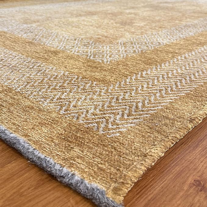 Alfa Rich 7x10 Amber Gold Washable Area Rugs - Image 4