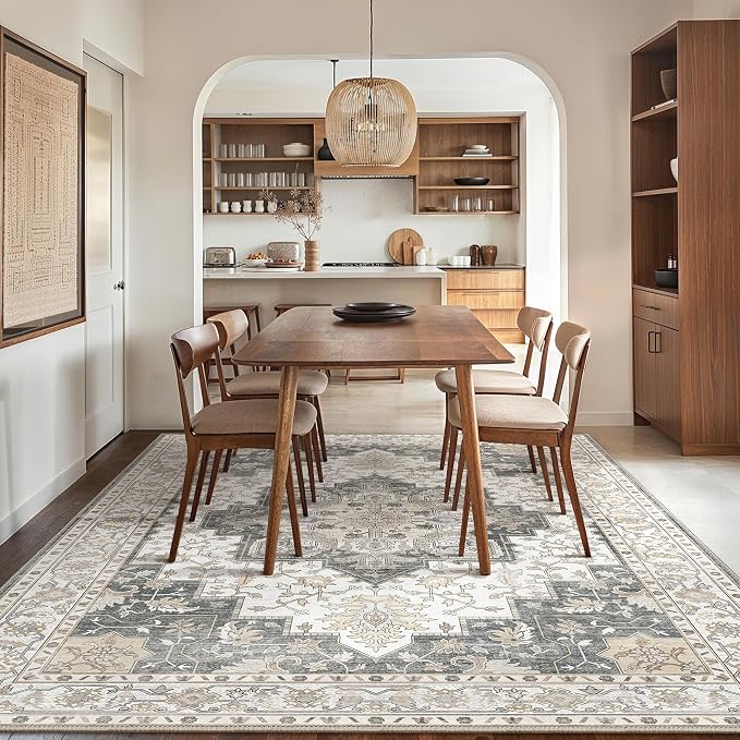GENIMO 8x10 Area Rugs for Living Room, Machine Washable Non Slip Vintage Rugs - Image 2