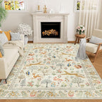 DUKINO 9x12 Rug, Washable Animal Living Room Rug by DUKINO