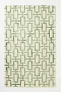Hand-Tufted Wool Marengo Rug in Green – Modern Geometric Pattern Carpet by EnigmaRugsandCarpets