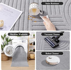 SHACOS Soft Cozy Fluffy Arch Pattern High Low Pile Area Rugs 6'x9' Large Non - Image 6