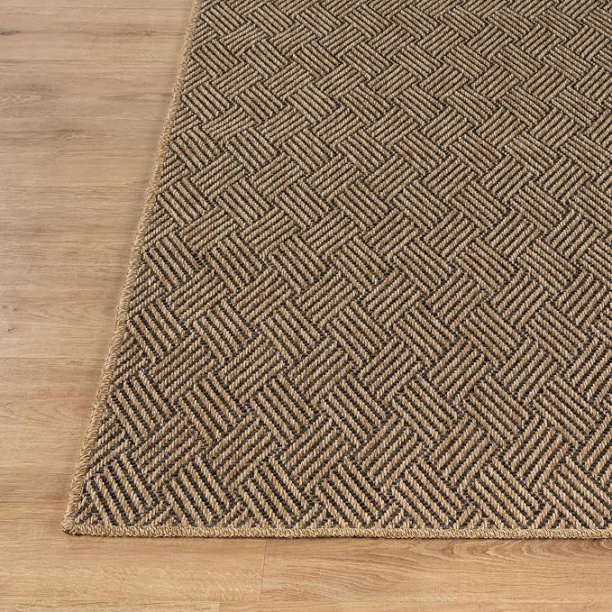 Easy Jute Rugs 8x10 Herringbone Natural Color Living Room Indoor Outdoor Area - Image 7