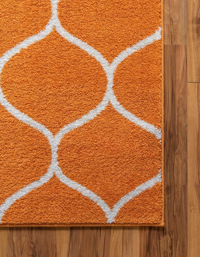 Rugs.com Lattice Frieze Collection Rug – 2' x 8' 8 Runner Orange Medium Rug - Image 8