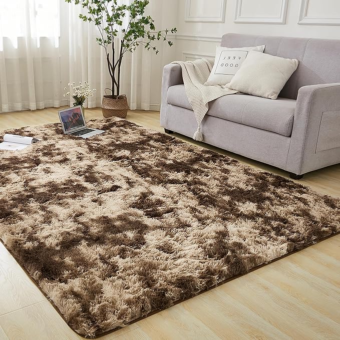 Andency Soft Area Rugs for Living Room Bedroom, 4x6 Fluffy Shaggy Bedside Rug by Andency