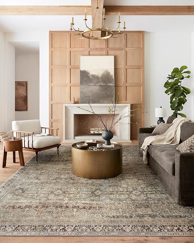 Loloi Layla Collection LAY-03 Olive/Charcoal 2'-6" x 7'-6" .13" Thick Runner Rug by Loloi