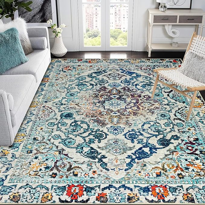 Easy-Going Area Rug 5x7 Washable Boho Rugs by Easy-Going