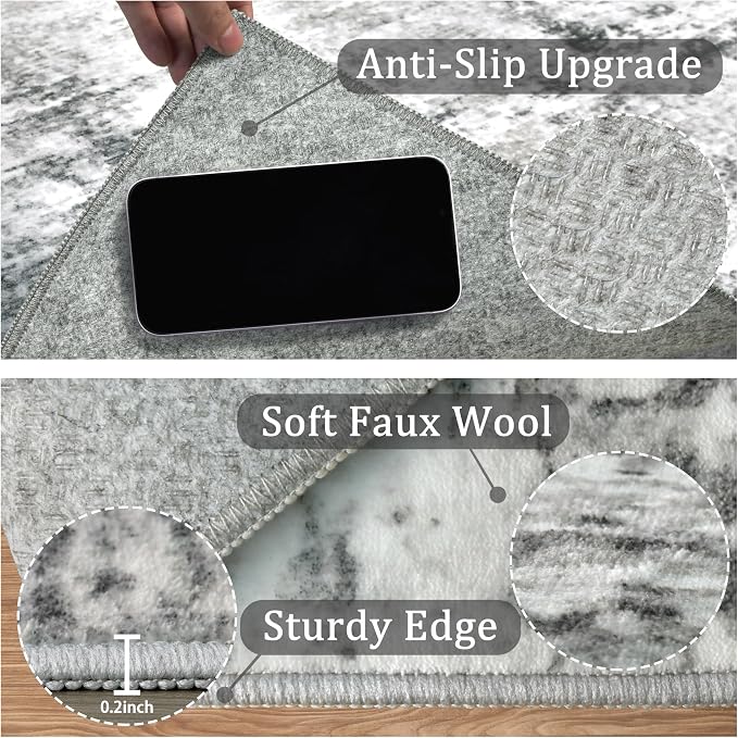 5x7 Machine Washable Area Rug for Living Room, Kids and Pets Friendly for - Image 6
