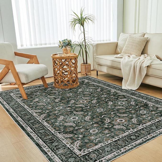 WITSHOCK Living Room Area Rugs 5x7: Soft Non-Slip Backing Washable Rugs Vintage by WITSHOCK