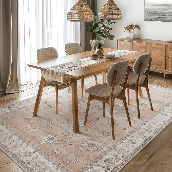 GENIMO 5x7 Area Rugs for Living Room, Machine Washable Non Slip Vintage Retro - Image 2
