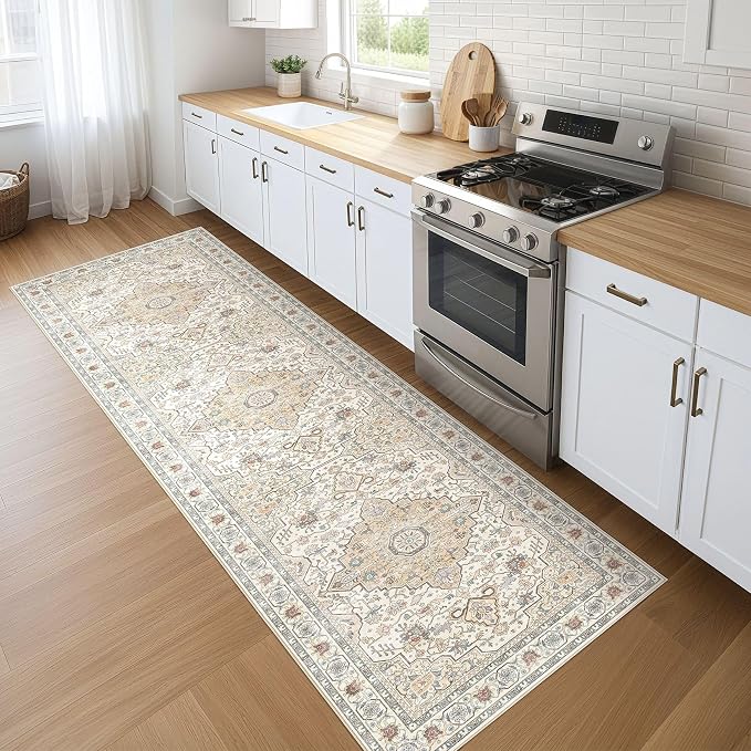 Runner Rug Kitchen Washable Rugs: 2x6 Non-Slip Boho Soft Vintage Stain by LOONGRUG