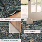 Vintage 4x6 Washable Entryway Rug, Non-Slip Low Pile Stain Resistant Carpet - Image 5