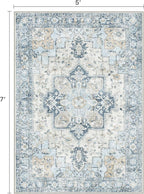 5x7 Area Rugs for Living Room, Machine Washable Rug, Non Slip Vintage Rugs - Image 2