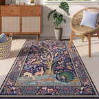 Rugcomf Area Rugs 4x6 Vibrant Tree of Life-Patterned Vintage Washable Rugs Non - Image 4