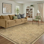 HUGEAR 5x7 Machine Washable Area Rugs Vintage Brown - Image 2
