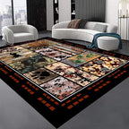 Rustic Cabin Area Rug 4x5ft, Animal & Moroccan Plaid Pattern Vintage Boho Carpet by Unknown
