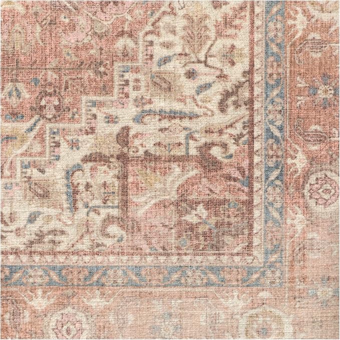 RUGGABLE Washable Area Rug – Kamran Rose Pink 5x7, Stain-Resistant, Non-Slip – - Image 4