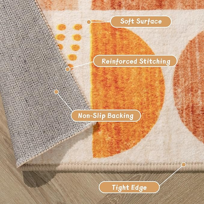 MUJOO Boho Rug Washable, 4x6.5 Area Rugs - Image 5