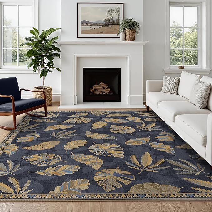 GENIMO 8x10 Area Rugs for Living Room, Machine Washable Non Slip Vintage Retro - Image 2